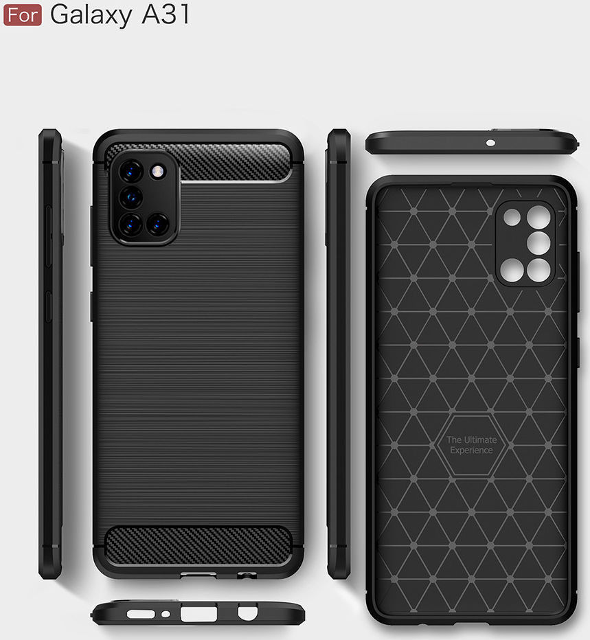 Samsung Galaxy A31 Hoesje Geborsteld TPU Flexibele Back Cover Blauw afbeelding 11