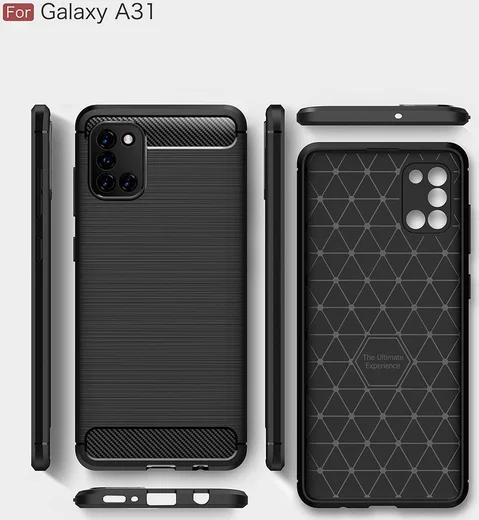 Samsung Galaxy A31 Hoesje Geborsteld TPU Flexibele Back Cover Blauw afbeelding 11