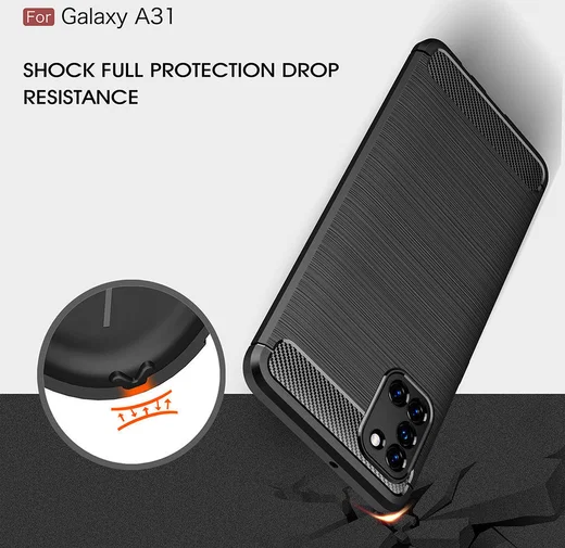 Samsung Galaxy A31 Hoesje Geborsteld TPU Flexibele Back Cover Rood afbeelding 7