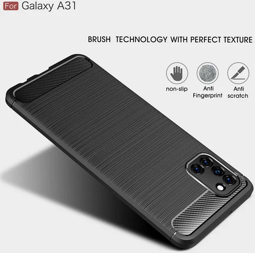 Samsung Galaxy A31 Hoesje Geborsteld TPU Flexibele Back Cover Rood afbeelding 8