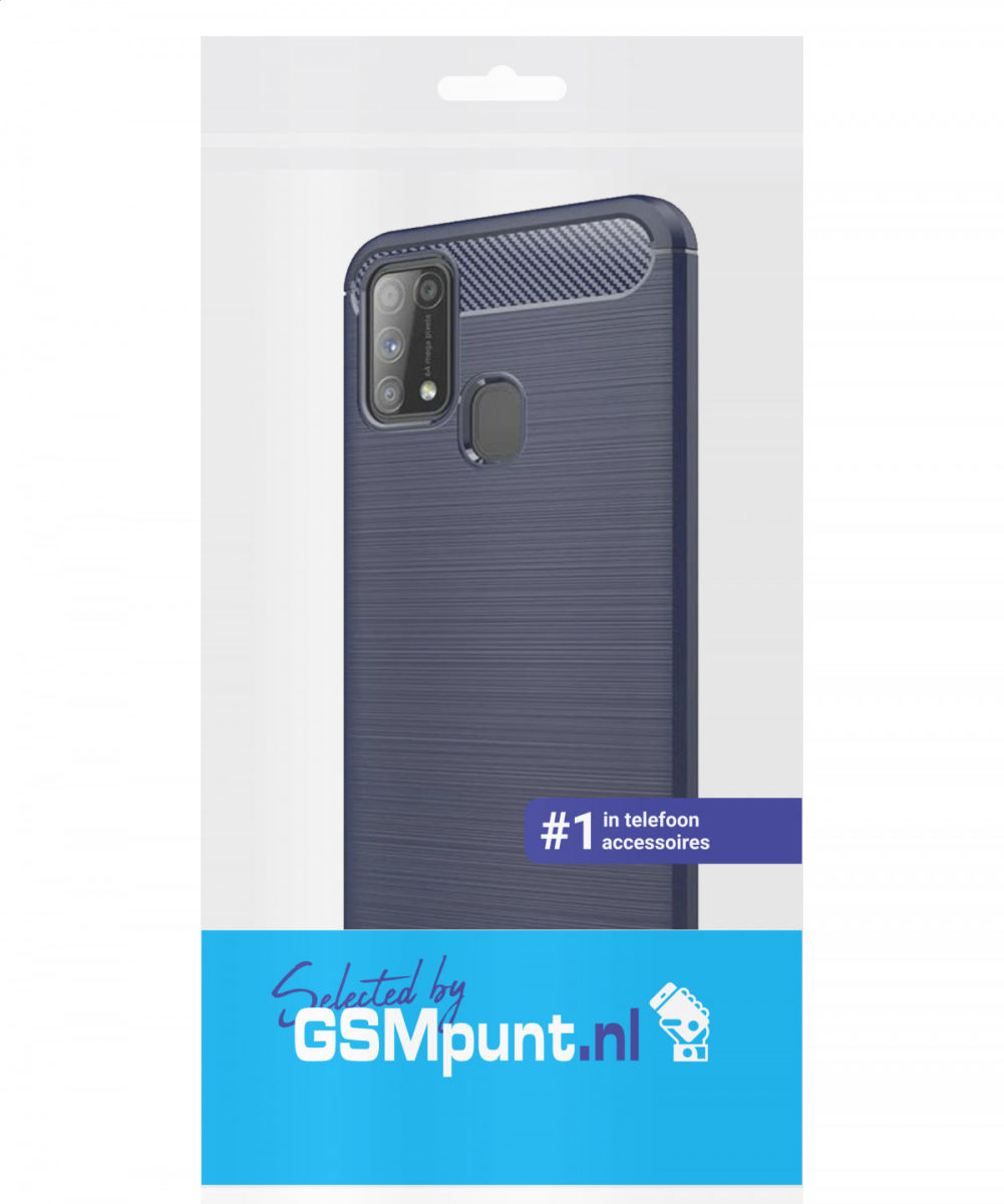 Samsung Galaxy M31 Hoesje Geborsteld TPU Flexibel Blauw afbeelding 2