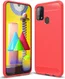 Samsung Galaxy M31 Hoesje Geborsteld TPU Flexibel Rood afbeelding 1