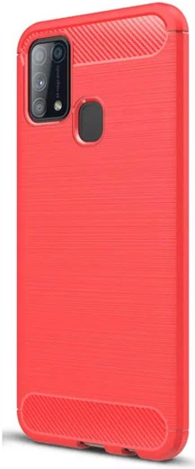 Samsung Galaxy M31 Hoesje Geborsteld TPU Flexibel Rood afbeelding 2