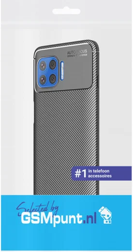 Motorola Moto G 5G Plus Siliconen Carbon Hoesje Zwart afbeelding 3