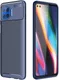 Motorola Moto G 5G Plus Siliconen Carbon Hoesje Blauw afbeelding 1
