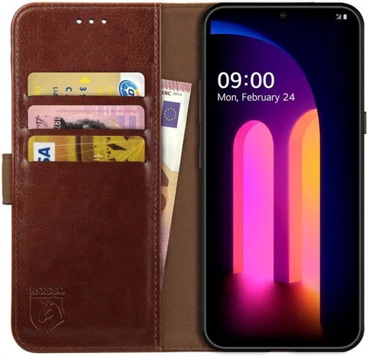 Rosso Element LG V60 ThinQ Hoesje Book Cover Wallet Case Bruin afbeelding 1
