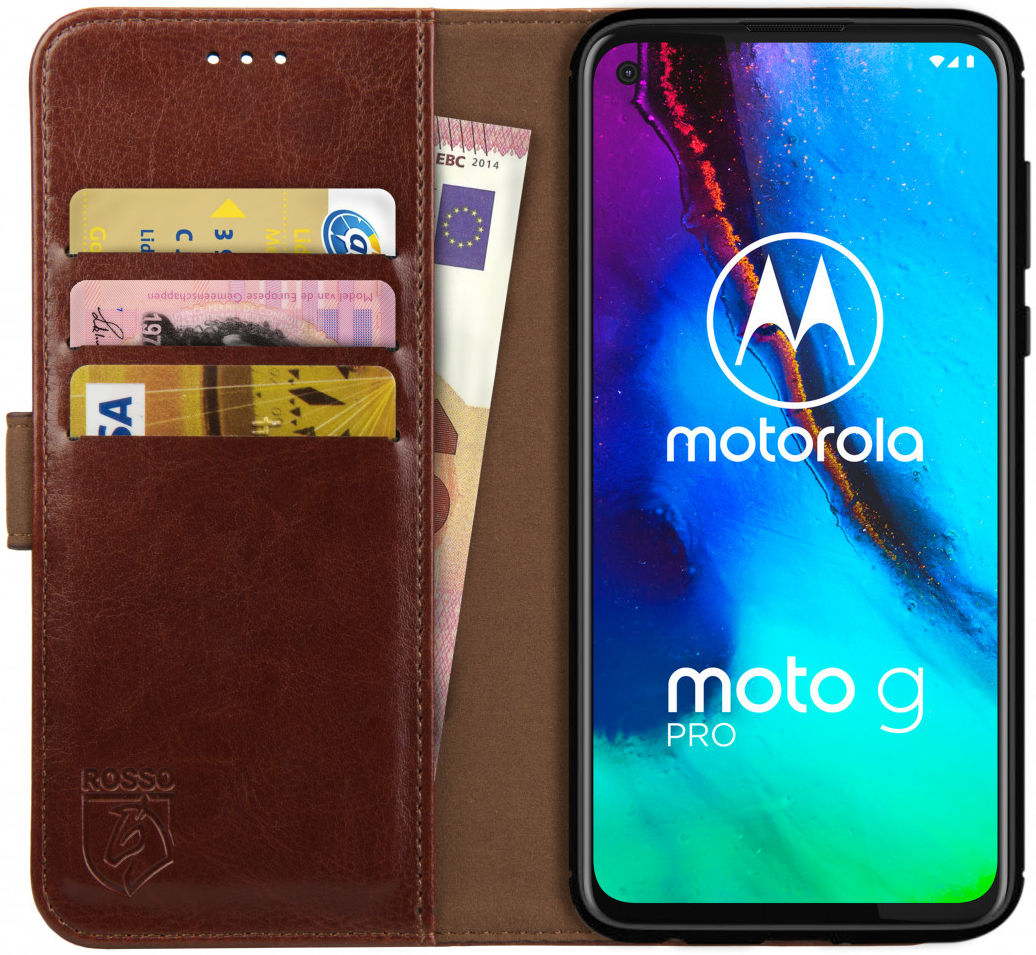 Rosso Element Motorola Moto G Pro Hoesje Book Cover Bruin afbeelding 1