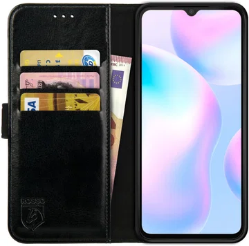 Rosso Element Xiaomi Redmi 9A Hoesje Book Cover Wallet Case Zwart