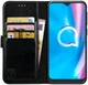 Rosso Element Alcatel 1SE 2020 Hoesje Book Cover Wallet Case Zwart afbeelding 1