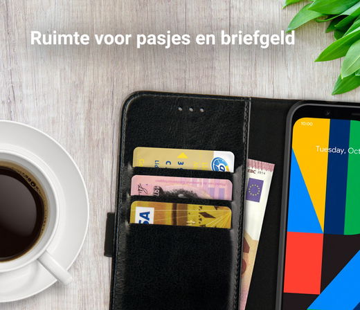 Rosso Element Google Pixel 4a Hoesje Book Cover Wallet Case Zwart afbeelding 8