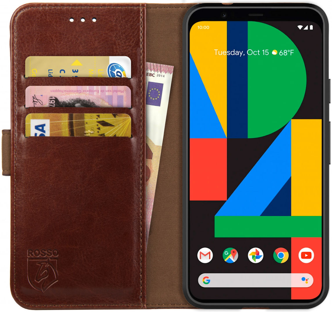 Rosso Element Google Pixel 4A Hoesje Book Cover Wallet Case Bruin afbeelding 1