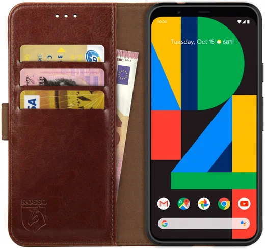 Rosso Element Google Pixel 4A Hoesje Book Cover Wallet Case Bruin afbeelding 1