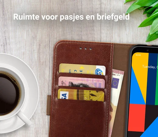 Rosso Element Google Pixel 4A Hoesje Book Cover Wallet Case Bruin afbeelding 9
