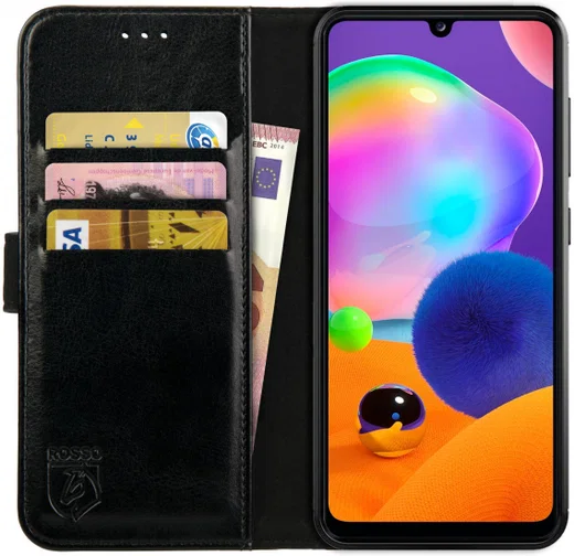 Rosso Element Samsung Galaxy A31 Hoesje Book Cover Zwart afbeelding 1