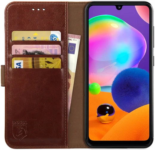 Rosso Element Samsung Galaxy A31 Hoesje Book Cover Bruin afbeelding 1
