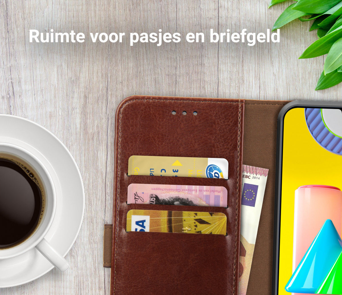 Rosso Element Samsung Galaxy M31 Hoesje Book Cover Bruin afbeelding 9