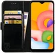 Rosso Element Samsung Galaxy A01 Hoesje Book Cover Wallet Case Zwart afbeelding 1