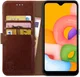 Rosso Element Samsung Galaxy A01 Hoesje Book Cover Wallet Case Bruin afbeelding 1