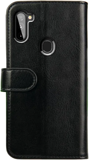 Rosso Element Samsung Galaxy A11 Hoesje Book Cover Wallet Case Zwart afbeelding 2