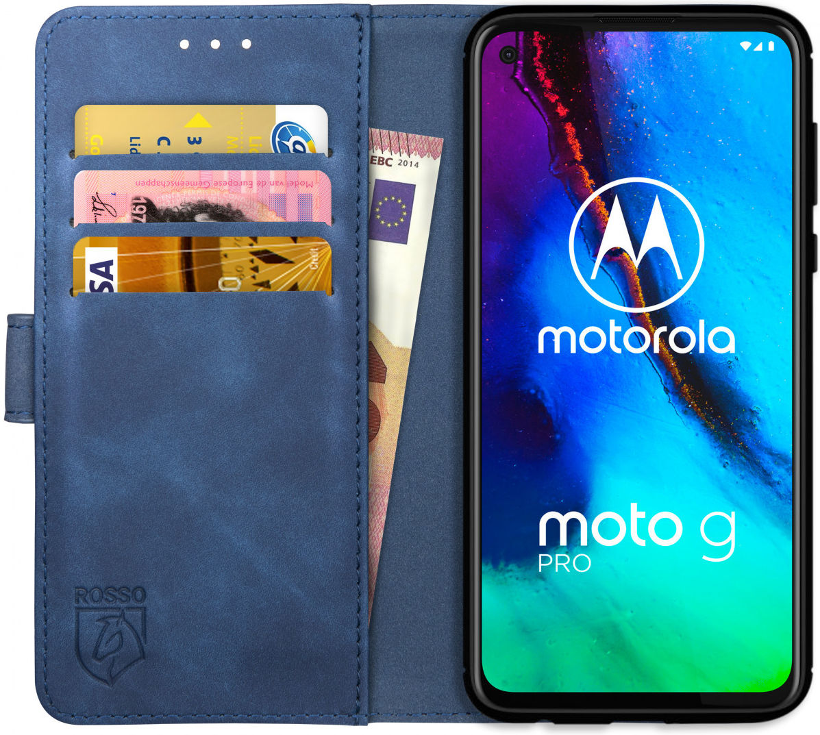 Rosso Element Motorola Moto G Pro Hoesje Book Cover Blauw afbeelding 1