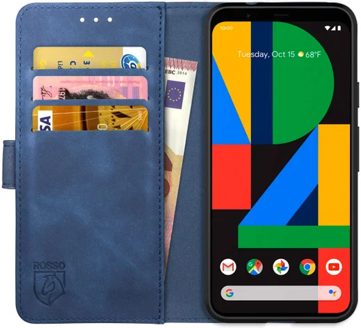 Rosso Element Google Pixel 4A Hoesje Book Cover Wallet Case Blauw afbeelding 1