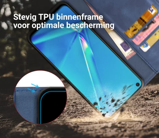 Rosso Element Oppo A52 / A72 Hoesje Book Cover Wallet Case Blauw afbeelding 9