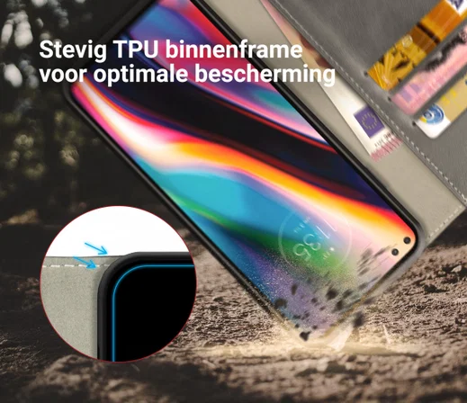 Rosso Element Motorola Moto G 5G Plus Hoesje Book Cover Grijs afbeelding 5