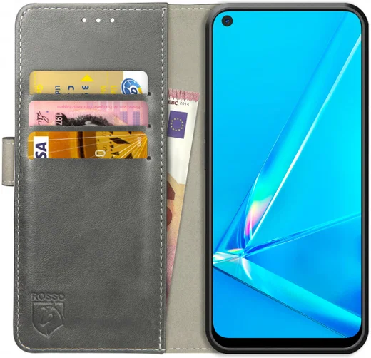 Rosso Element Oppo A52 / A72 Hoesje Book Cover Wallet Case Grijs afbeelding 1