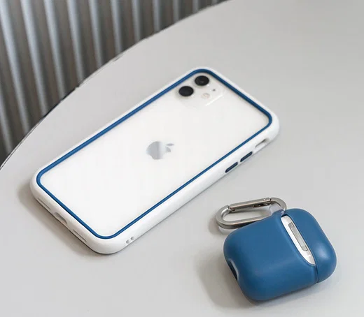 RhinoShield Apple AirPods Hard Plastic Hoesje Blauw afbeelding 4