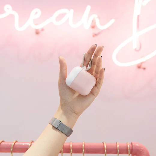 RhinoShield Apple AirPods Hard Plastic Hoesje Roze afbeelding 5