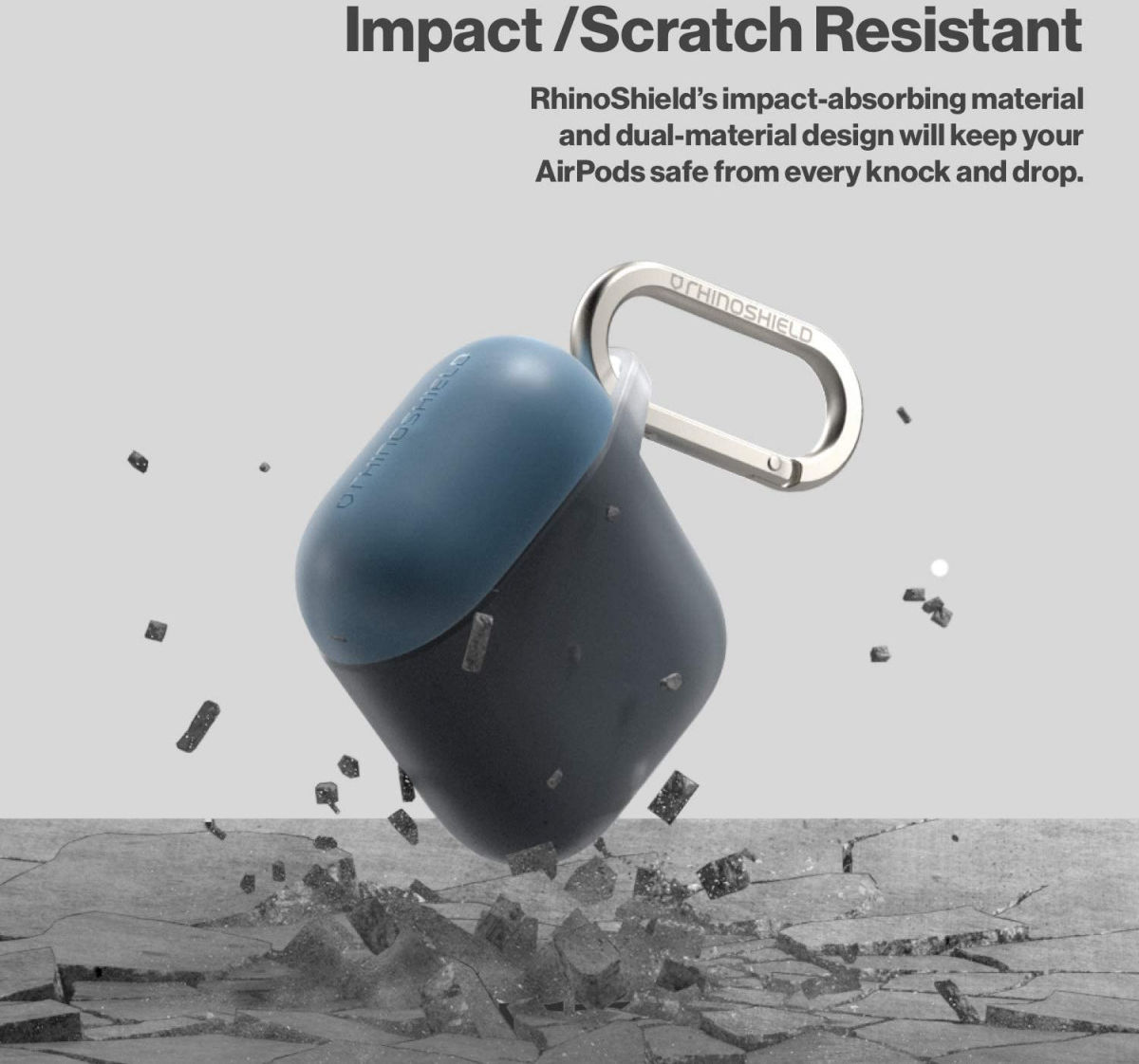 RhinoShield Apple AirPods Pro Hoesje Hard Plastic Grijs afbeelding 5