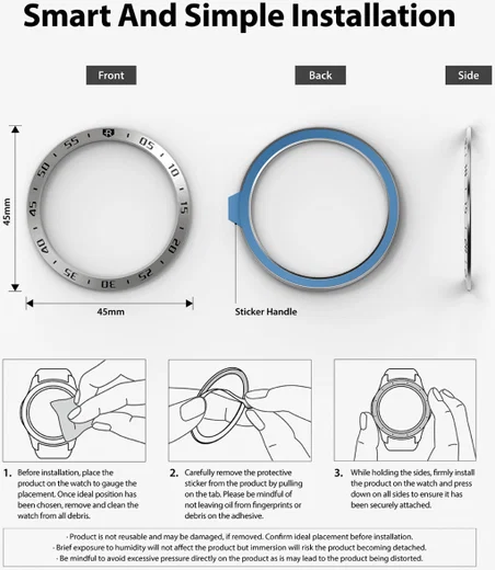 Ringke Bezel Styling - Galaxy Watch 3 45MM Randbeschermer - RVS - Zilver afbeelding 11