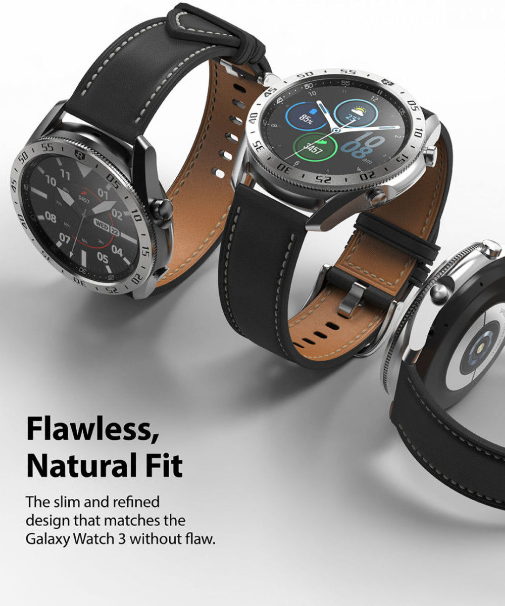 Ringke Bezel Styling - Galaxy Watch 3 45MM Randbeschermer - RVS - Zilver afbeelding 6