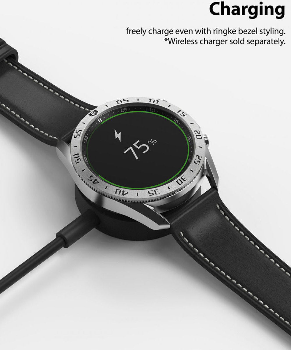 Ringke Bezel Styling - Galaxy Watch 3 45MM Randbeschermer - RVS - Zilver afbeelding 7