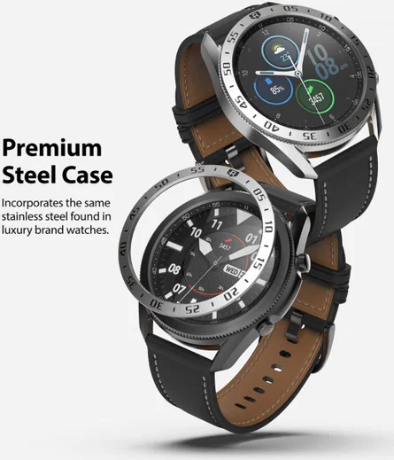 Ringke Bezel Styling - Galaxy Watch 3 45MM Randbeschermer - RVS - Zilver afbeelding 4