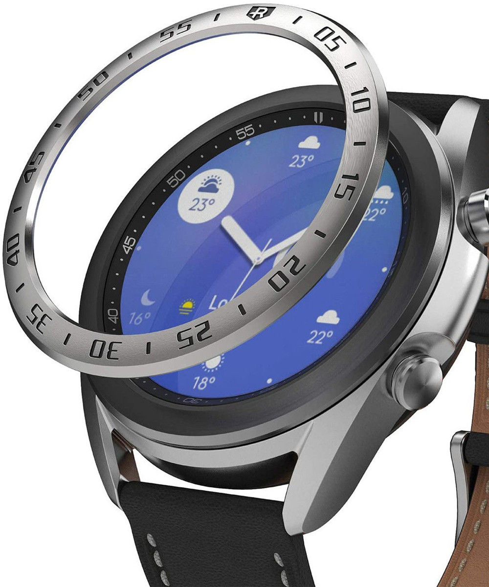 Ringke Bezel Styling Galaxy Watch 3 41MM Randbeschermer RVS Zilver afbeelding 1