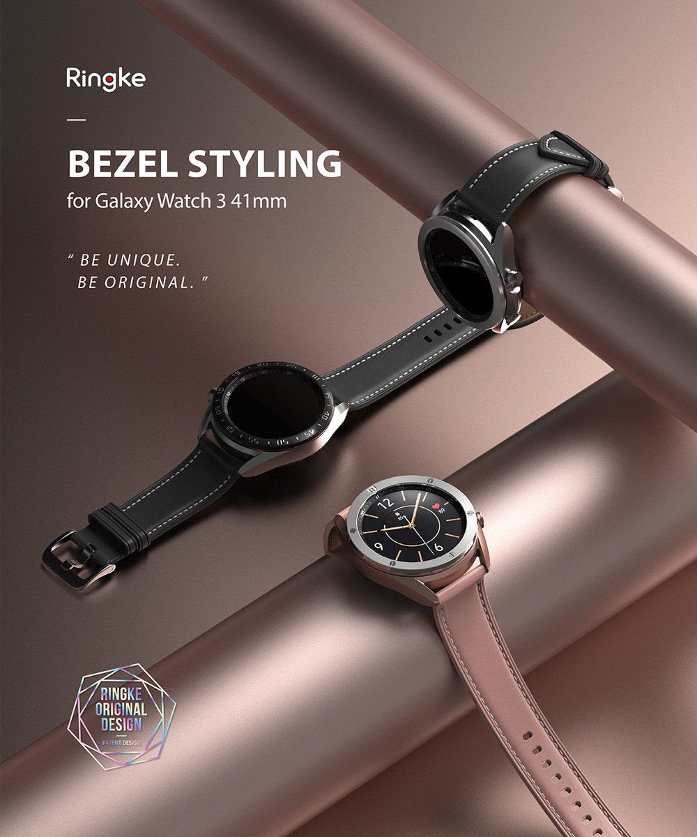 Ringke Bezel Styling Galaxy Watch 3 41MM Randbeschermer RVS Zilver afbeelding 9