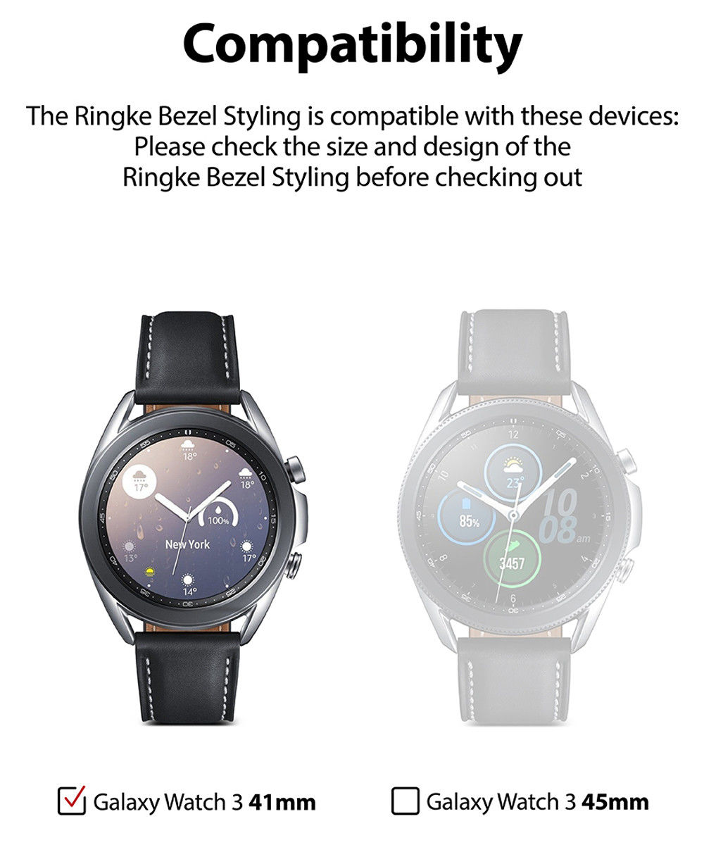 Ringke Bezel Styling Galaxy Watch 3 41MM Randbeschermer RVS Zilver afbeelding 10
