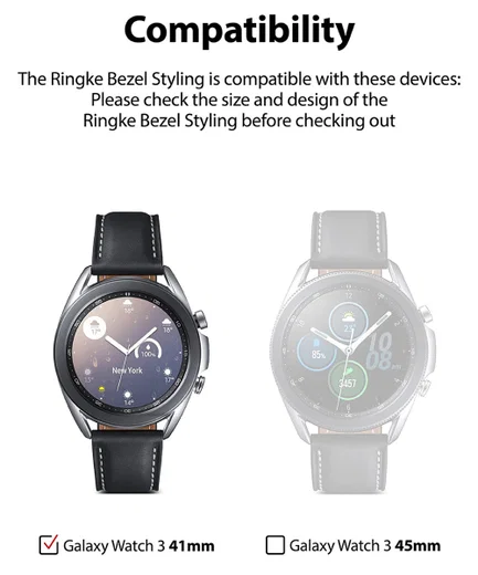 Ringke Bezel Styling Galaxy Watch 3 41MM Randbeschermer RVS Zilver afbeelding 10
