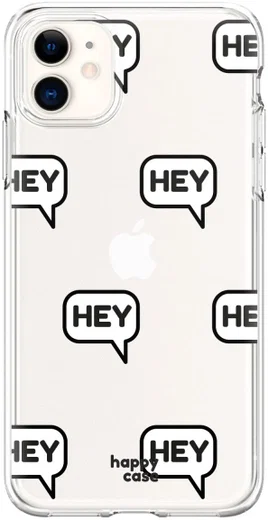 HappyCase Apple iPhone 11 Hoesje Flexibel TPU Hey Print afbeelding 1
