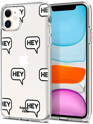 HappyCase Apple iPhone 11 Hoesje Flexibel TPU Hey Print afbeelding 2
