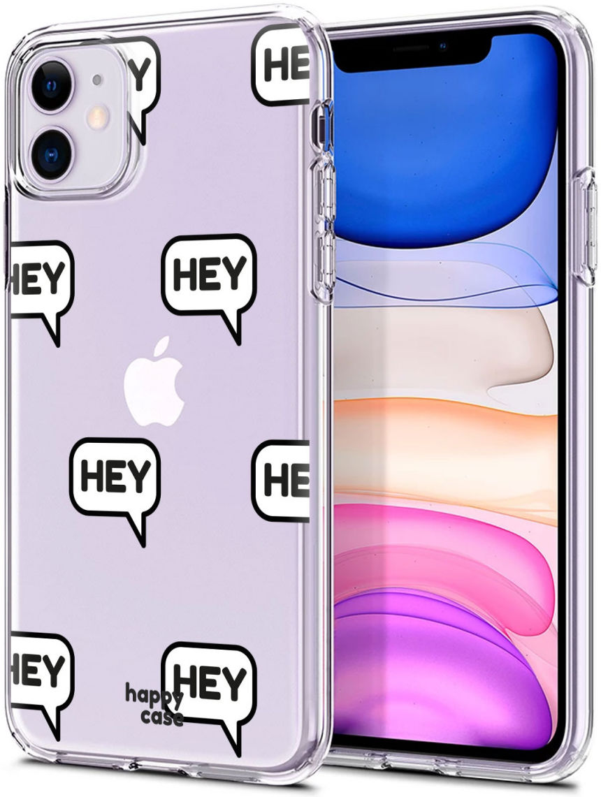 HappyCase Apple iPhone 11 Hoesje Flexibel TPU Hey Print afbeelding 5
