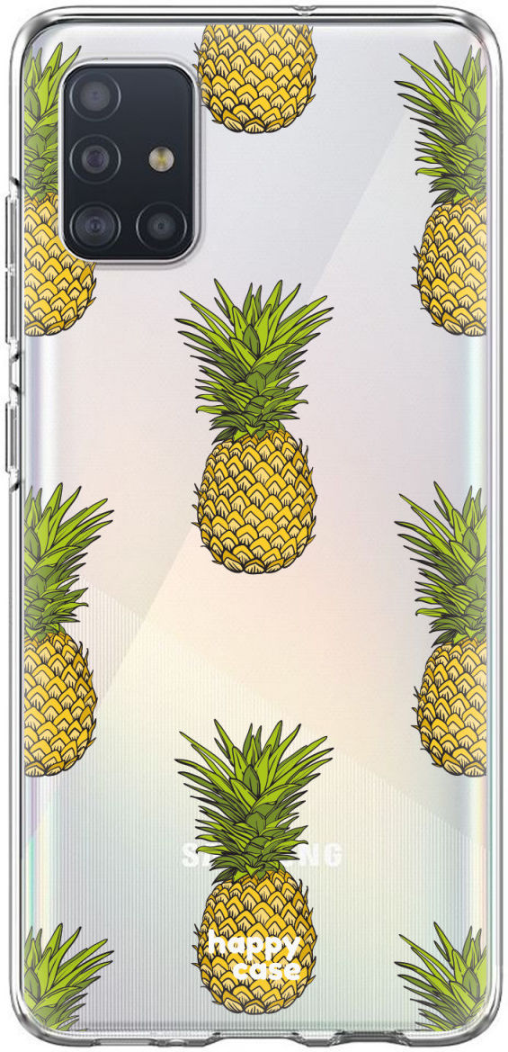 HappyCase Samsung Galaxy A71 Hoesje Flexibel TPU Ananas Print afbeelding 1