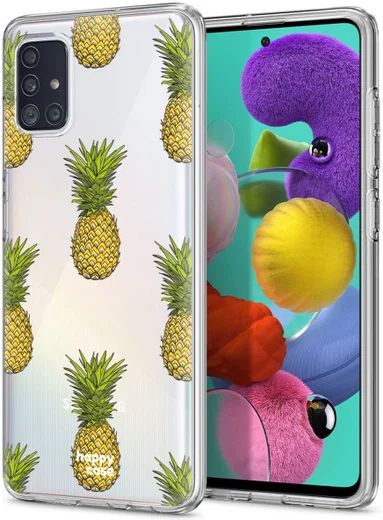 HappyCase Samsung Galaxy A71 Hoesje Flexibel TPU Ananas Print afbeelding 2