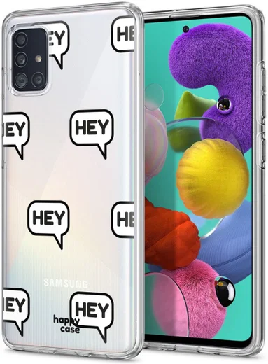 HappyCase Samsung Galaxy A71 Hoesje Flexibel TPU Hey Print afbeelding 2
