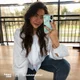 HappyCase iPhone SE 2020/2022 Hoesje Flexibel TPU Mint Marmer Print afbeelding 3