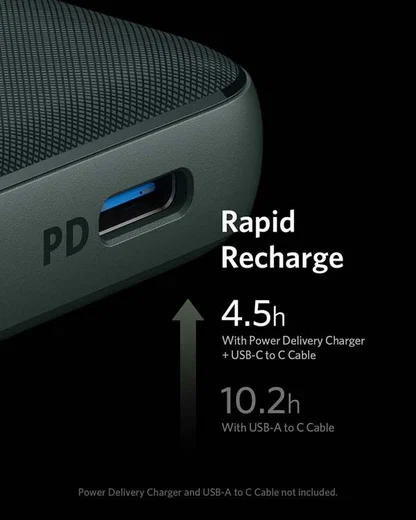 Anker PowerCore Sense 10.000 mAh Powerbank met Fast Charge Zwart afbeelding 3