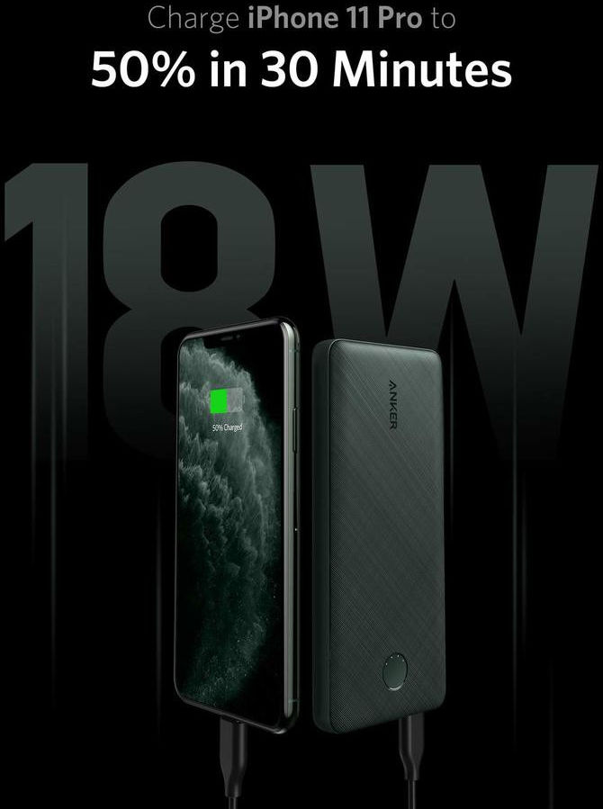 Anker PowerCore Sense 10.000 mAh Powerbank met Fast Charge Zwart afbeelding 4