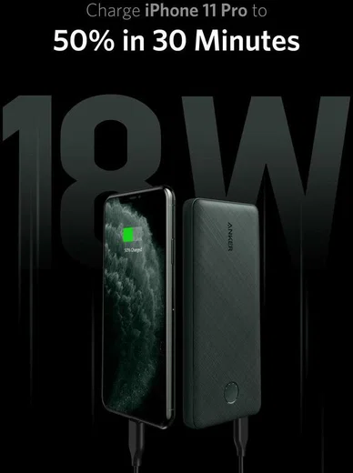 Anker PowerCore Sense 10.000 mAh Powerbank met Fast Charge Zwart afbeelding 4