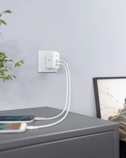 Anker PowerPort PD+ 2 Oplader 33W met USB en USB-C Power Delivery Wit afbeelding 5